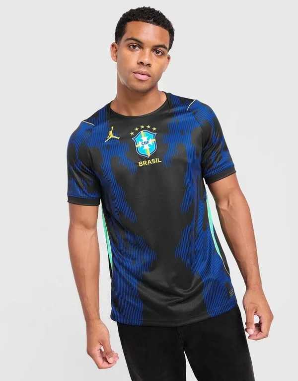 Brazilië WK 2026 uitshirt in koningsblauw met elephant print uit de Jordan-samenwerking