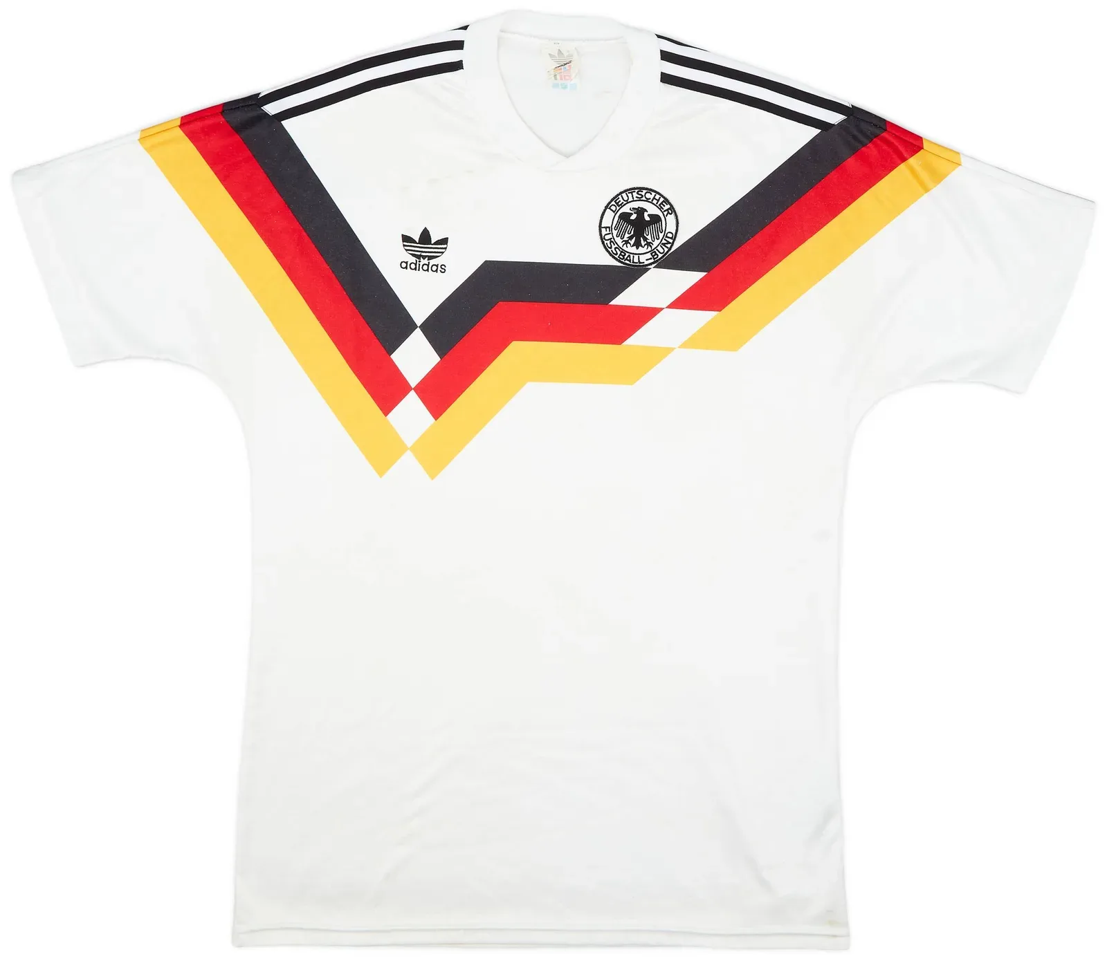 Duitsland retro thuisshirt 1988 met zwart-rood-gouden borstband