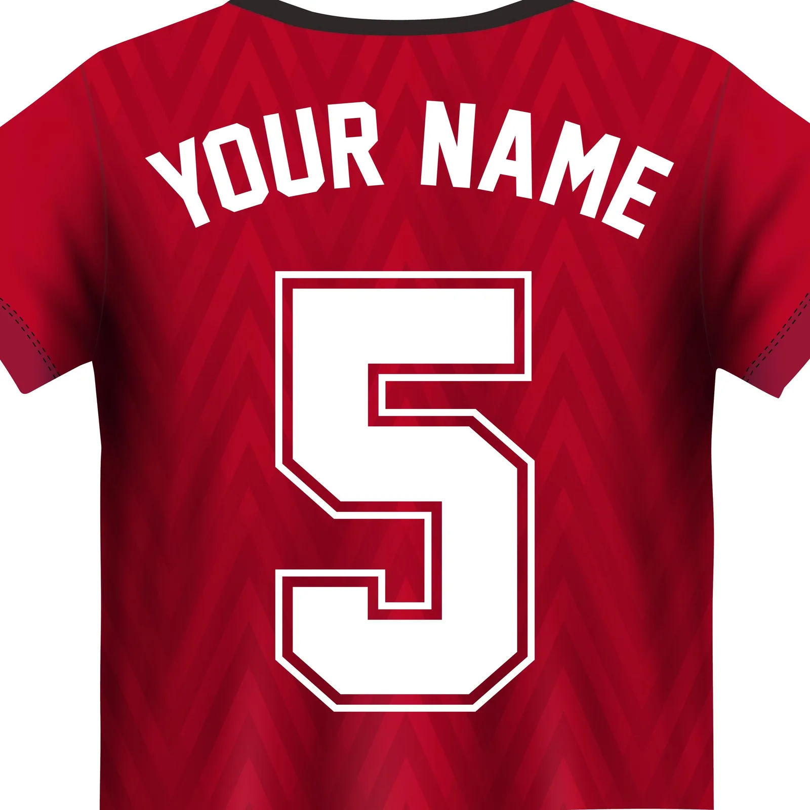Voetbalshirt met bedrukking — naam en rugnummer op rug als bewijs bij personalisatie-uitleg