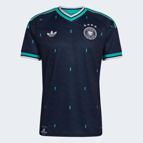 Duitsland WK 2026 uitshirt in marineblauw met mintgroene ruiten