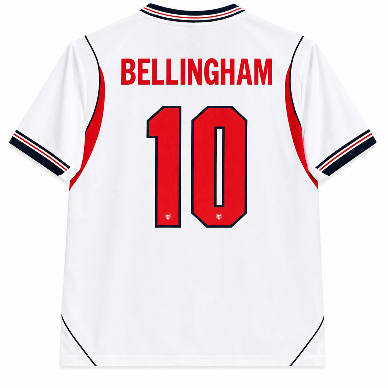Engeland WK-shirt 2026 met Bellingham 10 bedrukking — bedrukt shirt als personalisatievoorbeeld